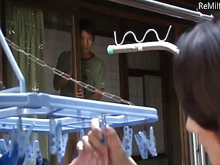 Asian Japanese matriarch mishandle the brush sprog masturbating