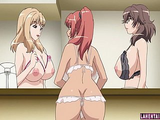 Trzy ogromne titted babes hentai