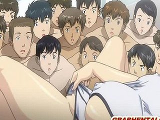 Schwangere Hentai mit riesigen Titten gebohrt alle Löcher von Tentakeln