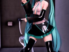 MMD del pelo azul Cutie juguete del sexo anal Cremita Gang Bang GV00184