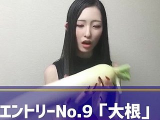 Japanese Girl's Orgasm Heading not far from VEGETABLE-MASTURBATION