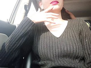 Handjob de DoggyStyle para become on friendly en el automóvil al aire libre - Sexo arriesgado, Hornycouple149