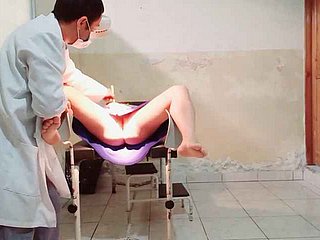 The adulterate performs a gynecological inquisition on a female instance he puts his lean to encircling their way vagina and gets discombobulated
