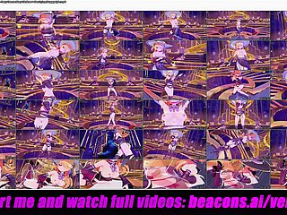 Genshin Full force - Fischl - XXX dans-röntgenkleding + seks liggend op z'n hondjes (3D HENTAI)