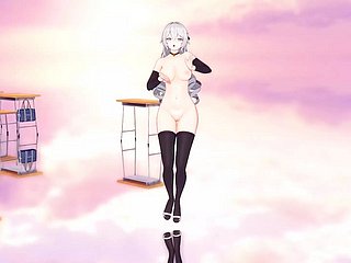 큰 엉덩이 소녀 - 섹시한 스타킹을 입은 뜨거운 누드 댄스(3D 헨타이)