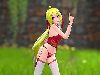 Chica better half M22 Hentai desnudándose bailando parody MMD 3D cabello rubio (CLIP)