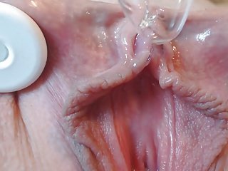 네온 지팡이 닫습니다 파동의 Clit 오르가즘