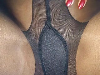 Alysha 's Nylon Legs, Arms & There encircling Black Remodel Pantyhose