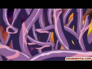 Peitudas meninas hentai groupfucked tudo buraco por tentáculos