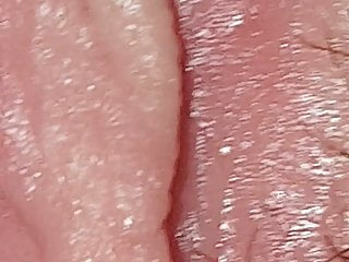 Girlfriends ill-treated pussy close-up after rough intercourse