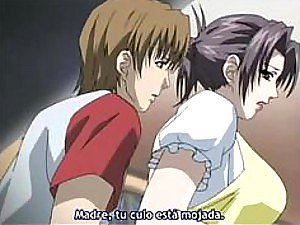 Schöner Anime MILF Ruft 2 Schwänze saugen und ficken - Hentai Dreier