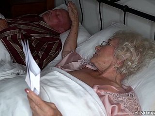 Granny Norma is big Chief insusceptible to say no to husband hither young hot blooded sweetheart