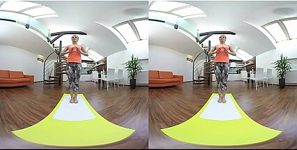 Alexis Crystal Enjoys VR Yoga And Voyeur Sex